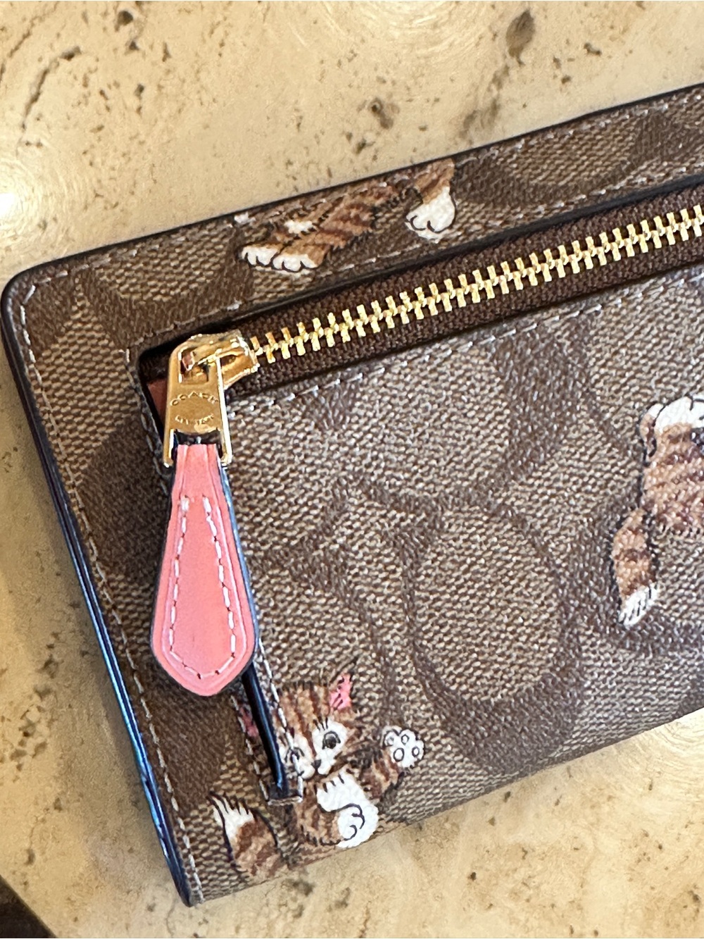 🔥ON SALE! 🆕 Coach Signature Cats Dancing Kitten Coated Canvas Wallet - Picture 8 of 14